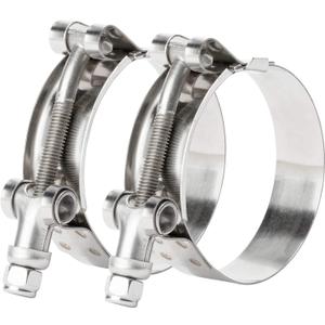 ISPINNER 2 Pack 4.5 Inch Stainless Steel T-Bolt Hose Clamps, Clamp Range 121-129mm for 4.5" Hose ID, Pack of 2