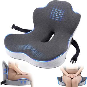 Car Seat Cushion, Truck Driver Seat Cushion L-Shaped Lumbar Support Pillow, Memory Foam Seat Cushion Ergonomic Back Support, Comfort & Support for Long Sitting, Alleviate Back Pain