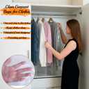 10 Pack Garment Bags for Hanging Clothes, Dry Cleaner Bags Plastic Clear for Clothes Cover, Hanging Clothes Storage for Long Dresses Skirt Coat Suit Shirt Jacket (L/24 x 59 Inch)