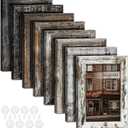 5x7 Picture Frames Set of 8, Vintage Rustic Farmhouse Industrial Style Photo Frames, High Definition Real Glass, for Tabletop or Wall Hanging
