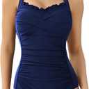 Mannice Tummy Control Swimsuits for Women 2026 One Piece Swim Suits | Sexy Crisscross Back Ruched Bathing Suit Full Coverage Slimming Swimwear Shapewear (L)