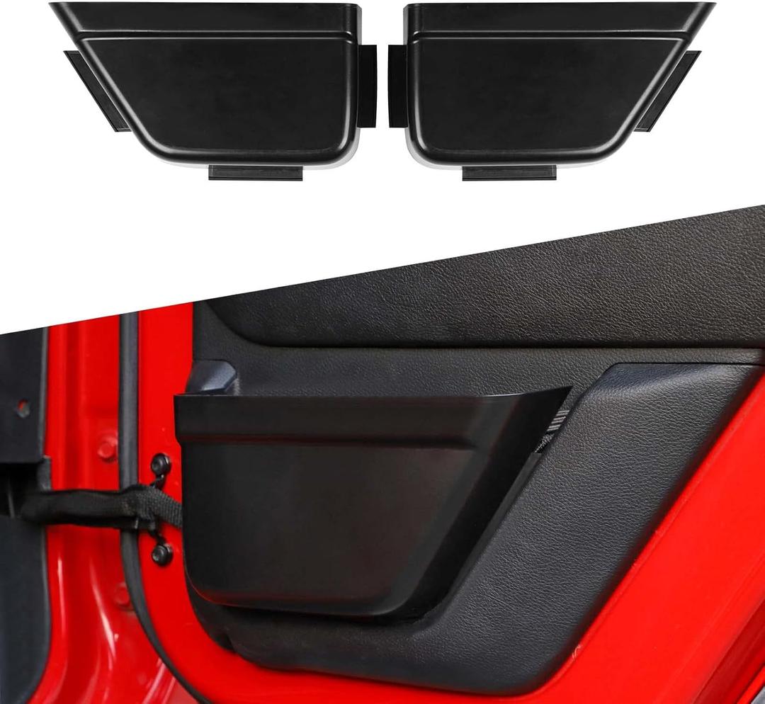 JeCar Rear Door Storage Pockets Organizer Box for 2011-2018 Jeep Wrangler JK 4-Door, Net Replacement, Interior Accessories, Black