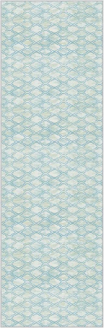 GelPro NeverMove Machine-Washable Antiqued Lattice Runner Rug 24" x 76" Blue