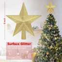 Christmas Tree Star Topper, 8" Gold Xmas Star Tree Decorations, 3D Shatterproof Bethlehem Star Tree Topper Decorations, Waterproof Christmas Tree Topper Decor for Holiday Home Outdoor Ornament