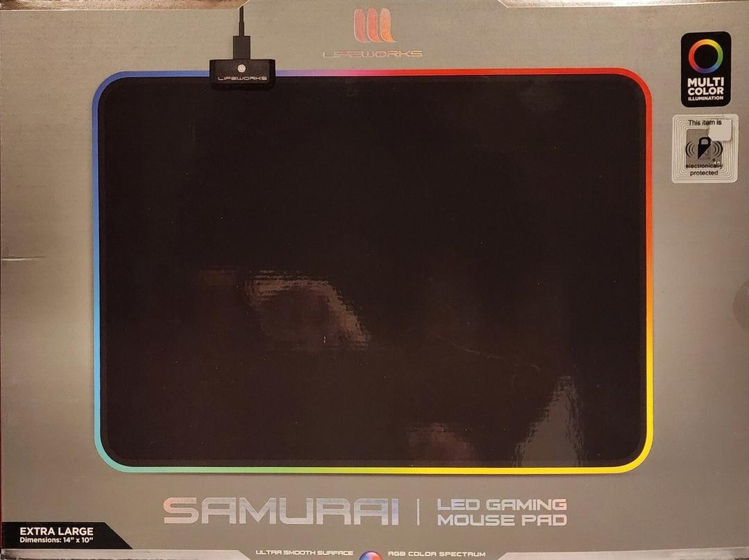 LIFEWORKS Samurai LED Gaming Mouse PAD Multicolor Illumination Size: X-Large