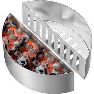 Skyflame 2 PCS Stainless Steel Charcoal Basket Holder, 2-IN-1 BBQ Grilling Accessories Compatible with Weber/Napoleon 22" / 26" Kettle Grill