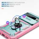 for Google Pixel 8 Pro Case Military Grade Drop Shock Protection Cell Phone Cover with Slide Camera Cover Built-in 360 Rotate Ring Stand for Pixel 8 Pro 6.7 - Pink