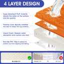 ACCUMTEK Striped Orange Bathroom Rug Set 3 Pieces Ultra Soft, Non Slip Chenille Toilet Mat, Absorbent Plush Shaggy Bath Mats for Bathroom, Bedroom, Kitchen (2'8"x1'8"+2'1'5"+U Shape 2'x1'8")