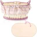 Vercraft Moses Basket Wood Bottom 27.56 x 15.75 Inches/ 70 x 40 cm Oval Natural Wood Base Shaper for DIY Crochet or Knitting Weaving Crafts Home Decoration (Base Only) Hole: 1cm(1 Pc)