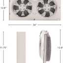 Bionaire Window Fan with Reversible Airflow Blades 3-Speed Settings, Programmable Thermostat, LED Display, Remote Control, Fits 2436" Windows, No Assembly Required
