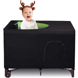 Blackout Crib Canopy Cover Travel Netting Tent Stretchy Breathable Stretch Up to 40"30" for Indoor and Outdoor Children's Sleep Safety (Large)