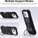 MARKILL Compatible with iPhone 17 Pro Case 6.3 Inch with Ring Stand, Military Grade Drop Protection Full Body Rugged Heavy Duty Case 3 in 1 Protective Durable Cover Black