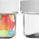 MEM WORLDSHOP Regular Mouth Mason Jars 4 oz - (2 Pack) - Regular Mouth 4-Ounces Mason Jars with White M.E.M Food Storage Plastic Lids - For Storage, Freezing - Leak Proof, Microwave & Diswasher Safe