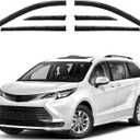 Window Visor 6 Piece Set for Toyota Sienna 2021 2022 2023 2024 2025 / Safe RAIN Out-Channel Guard Deflector (for Sienna 21-25 6-Piece Set Chrome)