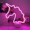 Unicorn Neon Sign with Holder Base, USB & Battery Powered, Pink Unicorn Neon Lights for Girs Room, Table Lamp Decor for Home, Bedroom, Living room, Bar, Office, Party, Christmas, Birthday Gifts