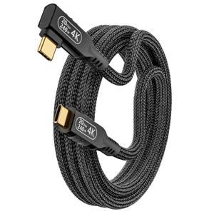 USB C Cable 10ft,Long Braided USB c to USB c Cable 3.2 ,90 Degree Plug Type C Right Angle Fast Charging Cord240W Charging Cable, 20 Gbps Data Cable4K60Hz Video Compatible with Thunderbolt 3/4