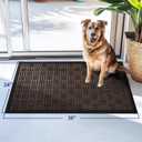 Mibao Front Door Mat, Heavy Duty Durable Welcome Mat for Outdoor Indoor, Dirt Trapper Waterproof Super Absorbent Door Mat for Entryway Outside Patio Porch, 35.5" x 24", Coffee, 2' x 2'11"