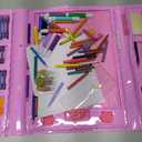 DLUCKY 208 PCS Art Supplies, Drawing Art Kit for Kids Adults Art Set with Double Sided Trifold Easel, Oil Pastels, Crayons, Colored Pencils, Watercolor Pens Gift for Girls Boys Artist, Pink