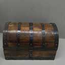 Happenings Solid Wood Treasure Chest Box, Removable Tray, Medium 12x8x8 in