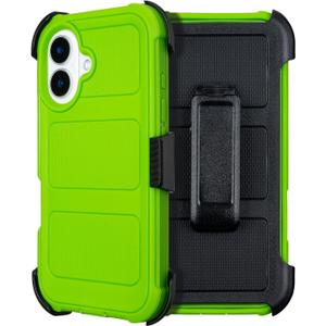 Saiboro for Defender Phone Case iPhone 16 Case with Belt Clip,for Shockproof iPhone16 Rugged,2 Layers of Sturdy for PhoneCase Heavy Duty,Military-Grade for iPhone 16 Phone Case Green