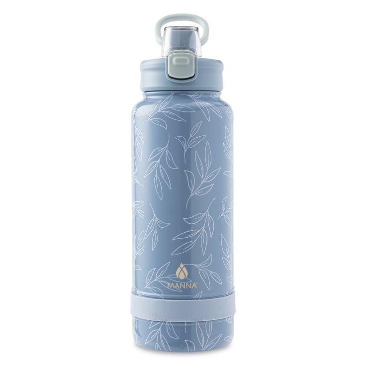 Manna Push 40 OZ . Stainless Steel Bottle with Handle Denim