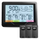 Weather Station Wireless Indoor Outdoor Thermometer Digital Atomic Clock with Multiple Sensors, Temperature and Humidity Monitor, Weather Thermometer for Forecast Stations with Backlight