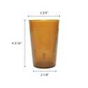 Thunder Group PLTHTB010A Tumbler, 9-1/2 oz., Textured Exterior, Scratch and Impact Resistant, Stackable, Dishwasher Safe, Plastic, Amber, Pack of 12