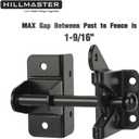 HILLMASTER Self Locking Gate Latch for Wooden Fence,Heavy Duty Gravity Fence Latch Privacy Door Latch for Wood Gate,Metal Gates,Vinyl Fence,Gate Hardware Gate Door Lock for Outdoor Pool,Black Finish