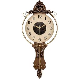 Decorative Vintage Wall Clocks Living Room,Digital Retro Silent Wall Clock, Antique Large Wall Clocks Battery Operated for Bedroom Kitchen Entryway Office Decor 27.7"*12.5", Small