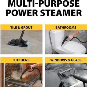 Wagner Spraytech 0282014 915e On-Demand Steam Cleaner & Wallpaper Removal, Multipurpose Power Steamer, 18 Attachments Included (Some Pieces Included in Storage Compartment) For Floor