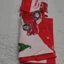 Christmas Chair Covers Set of 2, Christmas Chair Back Covers, Santa Hat Chair Covers, Christmas Decorations Indoor Chair Covers for Dining Room, Christmas Kitchen Decor Dining Room Chair Covers (One Size)