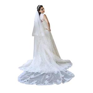 Kelaixiang 2T 2 Tiers Lace Appliqued Chapel Cathedral Bridal Veils (2 Meters)