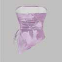 Milumia Women's Tie Dye Drawstring Side Tube Top Lettuce Asymmetrical Hem Bandeaus (Purple, L)