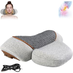 3-in-1 Neck Massager Pillow with Heating & Cervical Traction, Pillow Massage Neck Hump for Shoulder Pain, Ergonomic Pillows Design for Daily Comfort at Home or Office