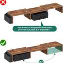 Dual Monitor Stand Riser, Adjustable Length & Swivel Angle Monitor Stand, Ergonomic Monitor Stand with Drawer & Side Pockets, Desktop Organizer and Office Desk Accessories, Rustic Brown