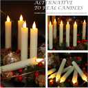 PChero Flameless Flickering Taper Candles with Remote Timer and Dimmer, 6.4 Inch Real Wax Ivory LED Candlesticks Battery Operated for Halloween Christmas Home Wedding Decor (Small, Ivory (6pcs), Melted Edge)