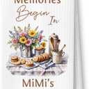 Memories Begin in Mimi's Kitchen Towels, for Mimi Grandma Dish Tea Towels for Kitchen, Grandma Birthday Gifts from Grandkids Decorative Hand Towels, 16x24 Inch
