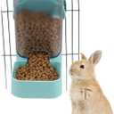 PODOO 34oz Rabbit Food Dispenser, Bunny Feeder Bowl, Large Hanging Automatic Pet Food Dispenser, Hanging Outside or Inside The Cage for Ferret Guinea Pig Rat Cat Puppy (Food)