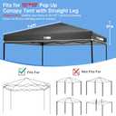 10×10 Canopy Replacement Top, Pop Up Canopy Replacement Tent Cover for Straight Leg Frame, Waterproof Canopy Top Cover for Garden Patio Camping (Top Only)(Black)