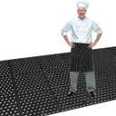 82.6 x 35.4 Inch Non-Slip Commercial Anti-Fatigue Drainage Rubber Mat Roll, Heavy Duty Rubber Floor Mat with Holes for Restaurants, Bars, and Wet Areas, Black