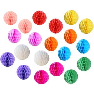 20pcs Honeycomb Flower Balls Party Honeycomb Balls Decoration Paper Flower Balls Tissue Paper Flower Ball Pom Poms Ball for Baby Shower Birthday Wedding Home Decor (6inch, Colorful)