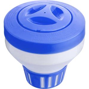 Large 7 Floating Chlorine Dispenser for Pool & SPA | Floating Chlorinator & Bromine Holder | Pool Chemical Floater | Fits 3 Inch Tablets | (Blue)