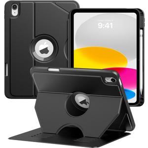 TiMOVO Case for iPad (A16) 11th Generation 11 Inch 2025, iPad 10th Generation Case 10.9 Inch 2022, Adjustable Multiple Viewing Angles Protective Cover with Pencil Holder, Auto Wake/Sleep, Black