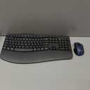 Wireless Keyboard and Mouse Combo,2.4G Full Size Wave Keys Ergonomic Keyboard with Wrist Rest for Natural Typing, 3 DPI Adjustable Ergonomic Silent Mouse for Computer/Laptop/Windows/Mac (Gray)