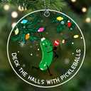 4 x Pickleball Ornament, Pickle Ornaments for Christmas Tree, Funny Acrylic Sports Ornaments, Pickleball Gifts for Women, Men, Pickle Ball Lover Gifts Ideas