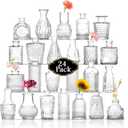 Bud Vases in Bulk 24, Small Vase for Flowers, Glass Vase for Centerpieces, Small Flower Vases for Centerpieces, Mini Vases, Vintage Vase, Clear Bud Vases for Wedding Table Decor