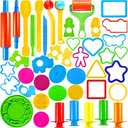 JOYIN 44 Clay Tools Set for Kids, Clay Accessories with Various Plastic Molds, Rolling Pins, Cutters
