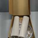 Tall Lamp Shades Set of 2, 10" Top X 10" Bottom X 13" High Large Drum Lampshades for Table Lamps Floor Lamp, Beige Line Fabric Lamp Shades, Easy Assembly Replacement Lampshades