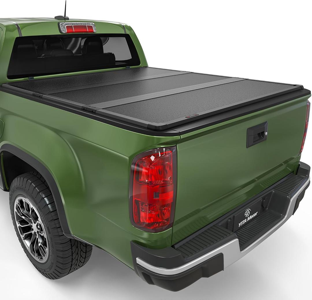 YITAMOTOR FRP Hard Tri-Fold Truck Bed Tonneau Cover Compatible with 2015-2026 Chevy Colorado/GMC Canyon 5.2 ft Bed