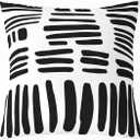 jejeloiu 16"x16" 1 Pcs Black White Throw Pillow Cover for Kids Modern Art Cushion Case Abstract Bohemia Decor Pillowcase Indoor Outdoor,Polyester(No Pillow Insert)